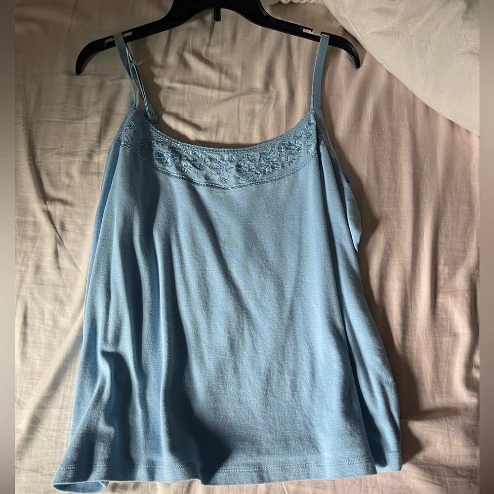 Light Blue Beaded Cami